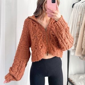 Free People zip up sweater